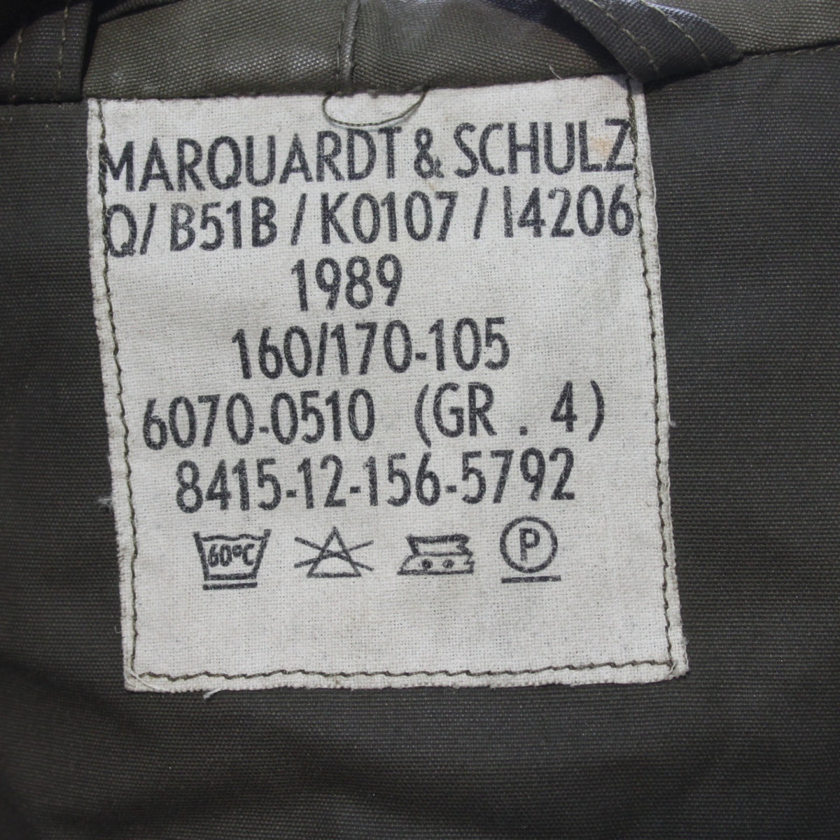 Vintage German Army Windproof Parka Genuine Surplus Water Resistant Olive (3621