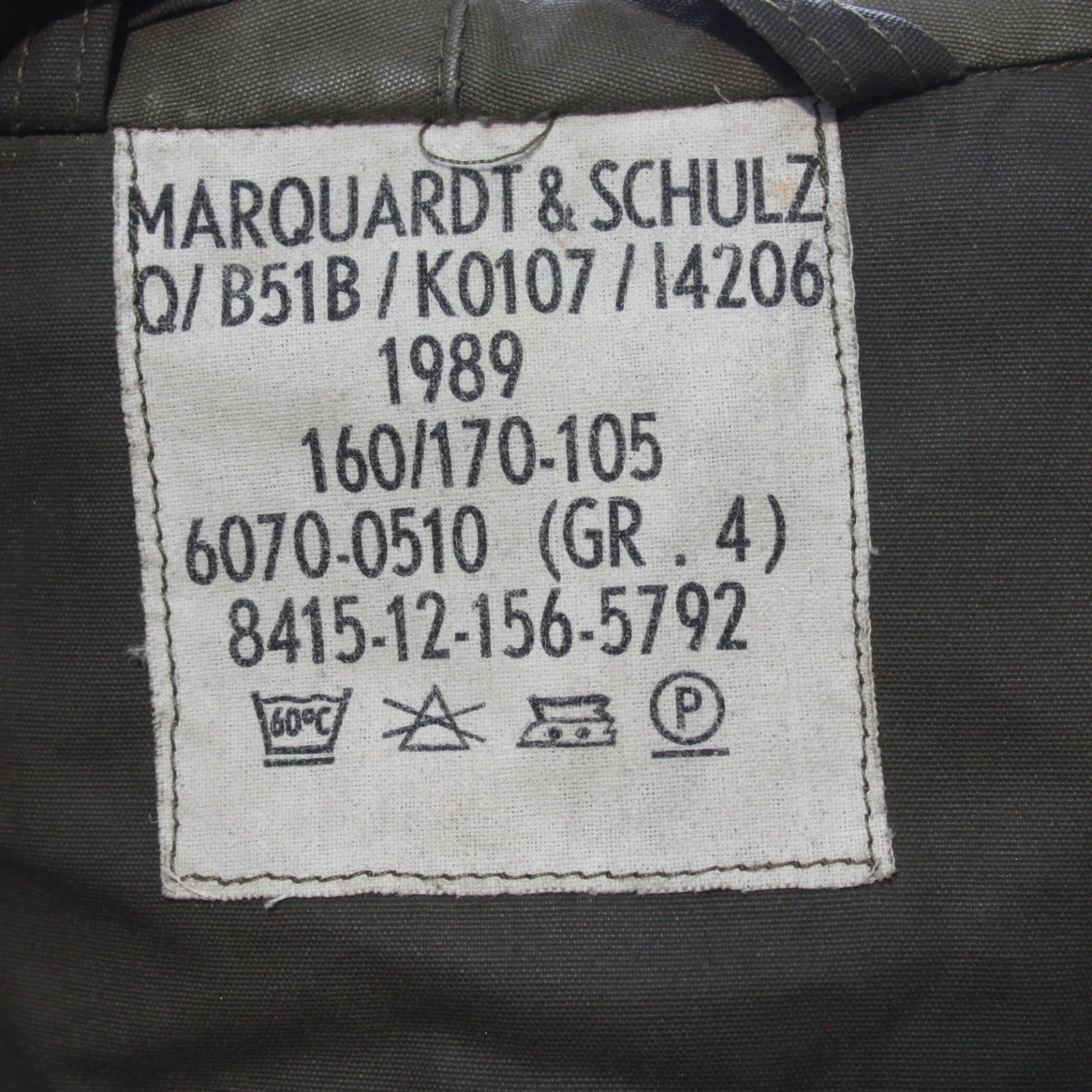 Vintage German Army Windproof Parka Genuine Surplus Water Resistant Olive (3621