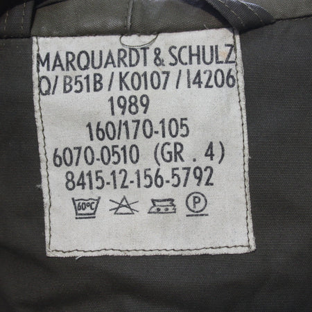 Vintage German Army Windproof Parka Genuine Surplus Water Resistant Olive (3621
