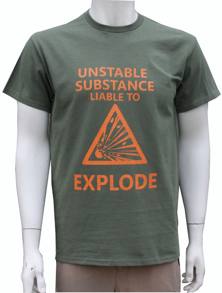 Unstable Substance likely to Explode Exclusive Printed T-Shirt Green