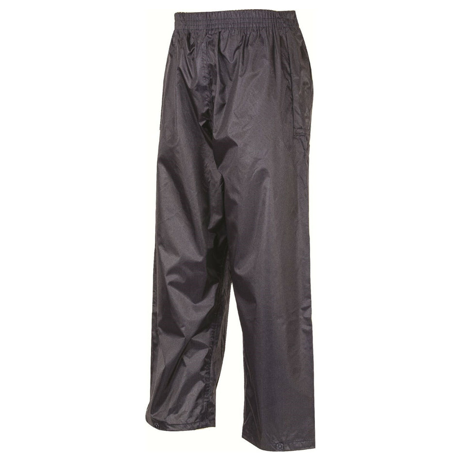 Kids Stormguard Waterproof Rain  Trousers Childrens PVC Packaway Navy Boys Girls