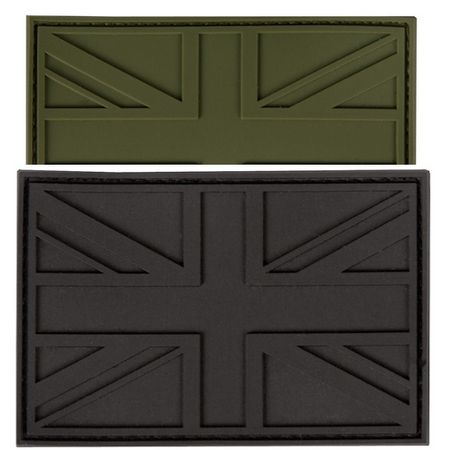 Kombat Subdued Rubber Union Jack Patch Tactical Patch Hook Loop Backed 45 x 72mm