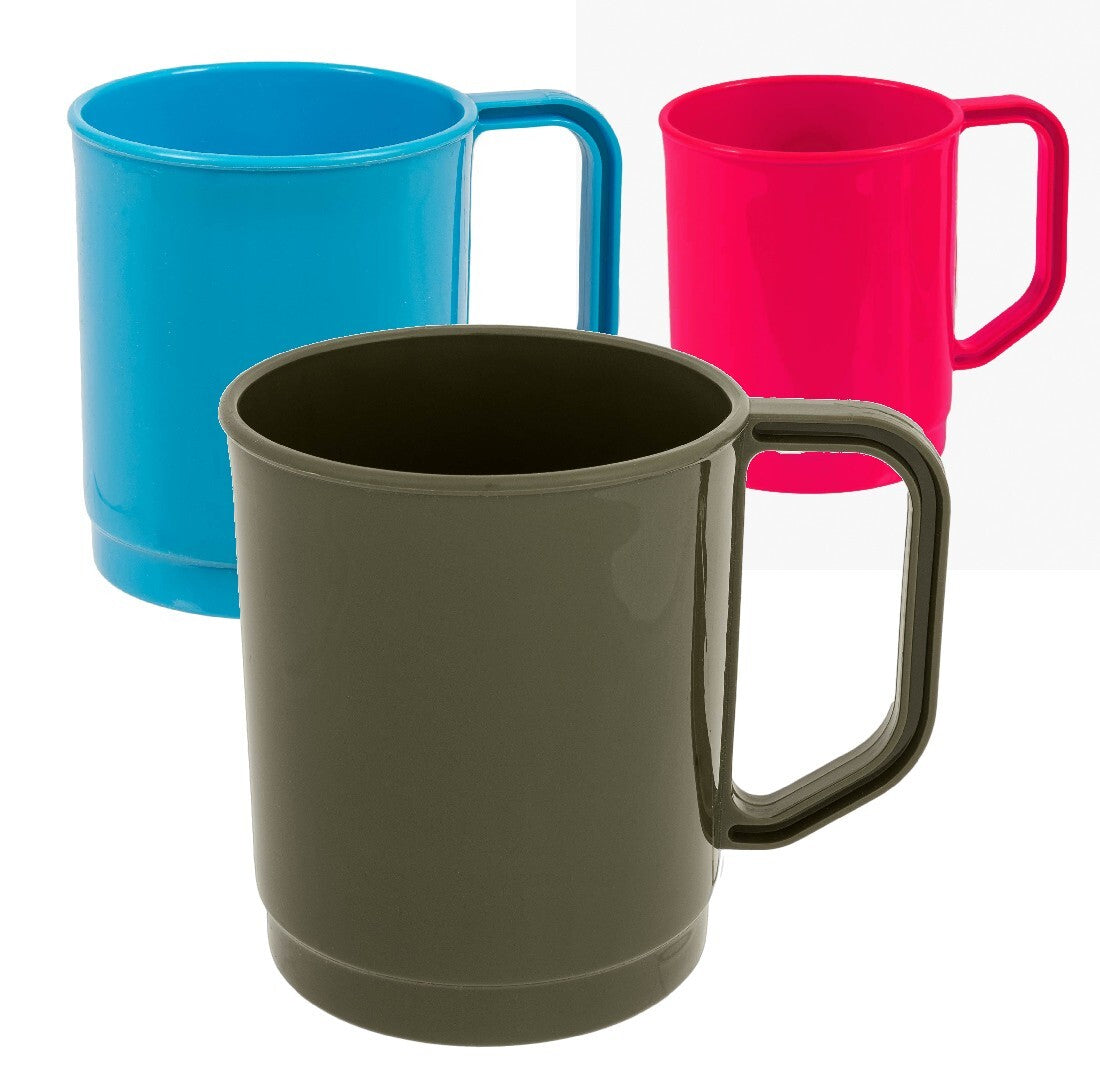 Highlander Plastic Camping Cup Mug Garden Cup Cadets Olive Aqua