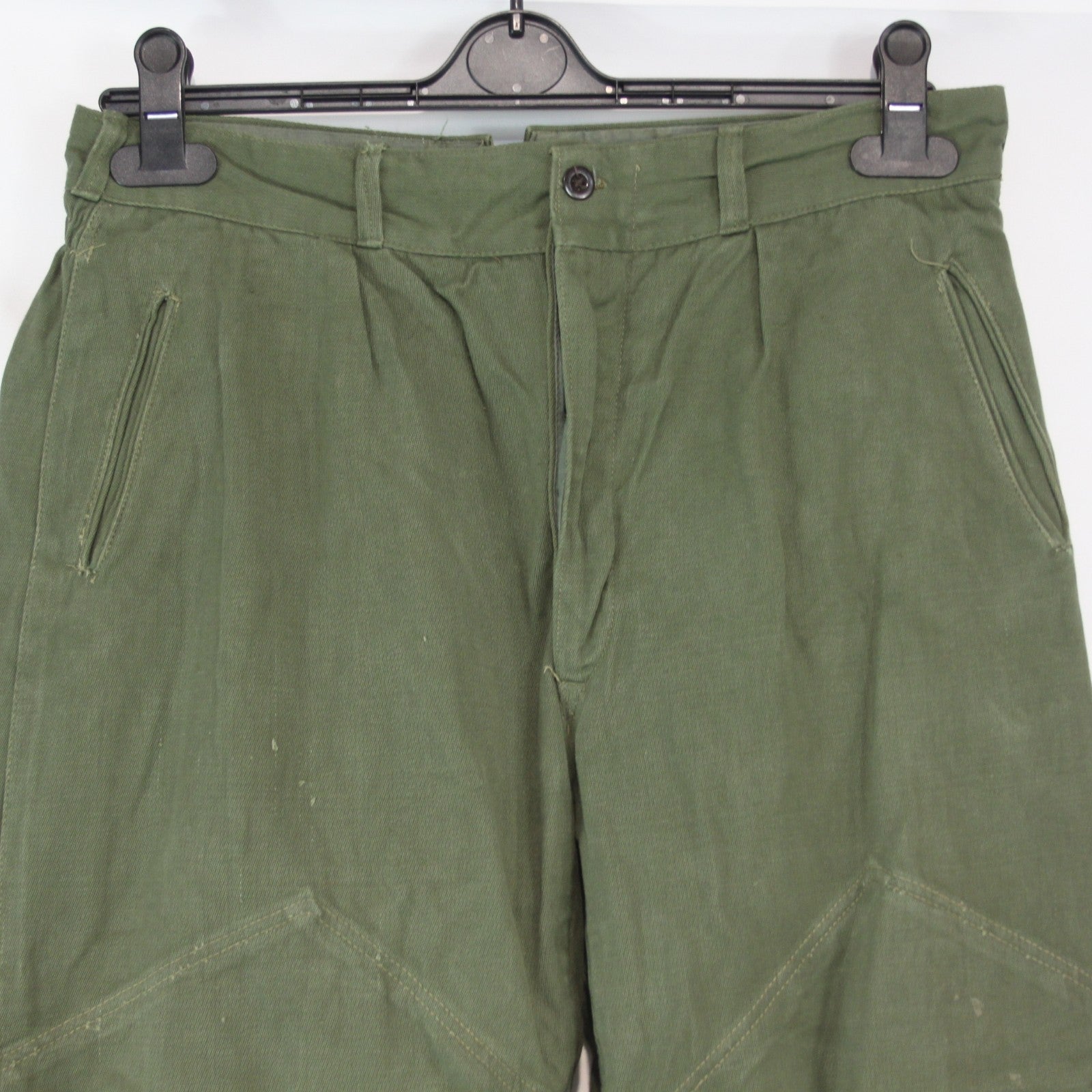Genuine Surplus Romanian Vintage Trousers Olive with Stirrups 34" Waist (3671)