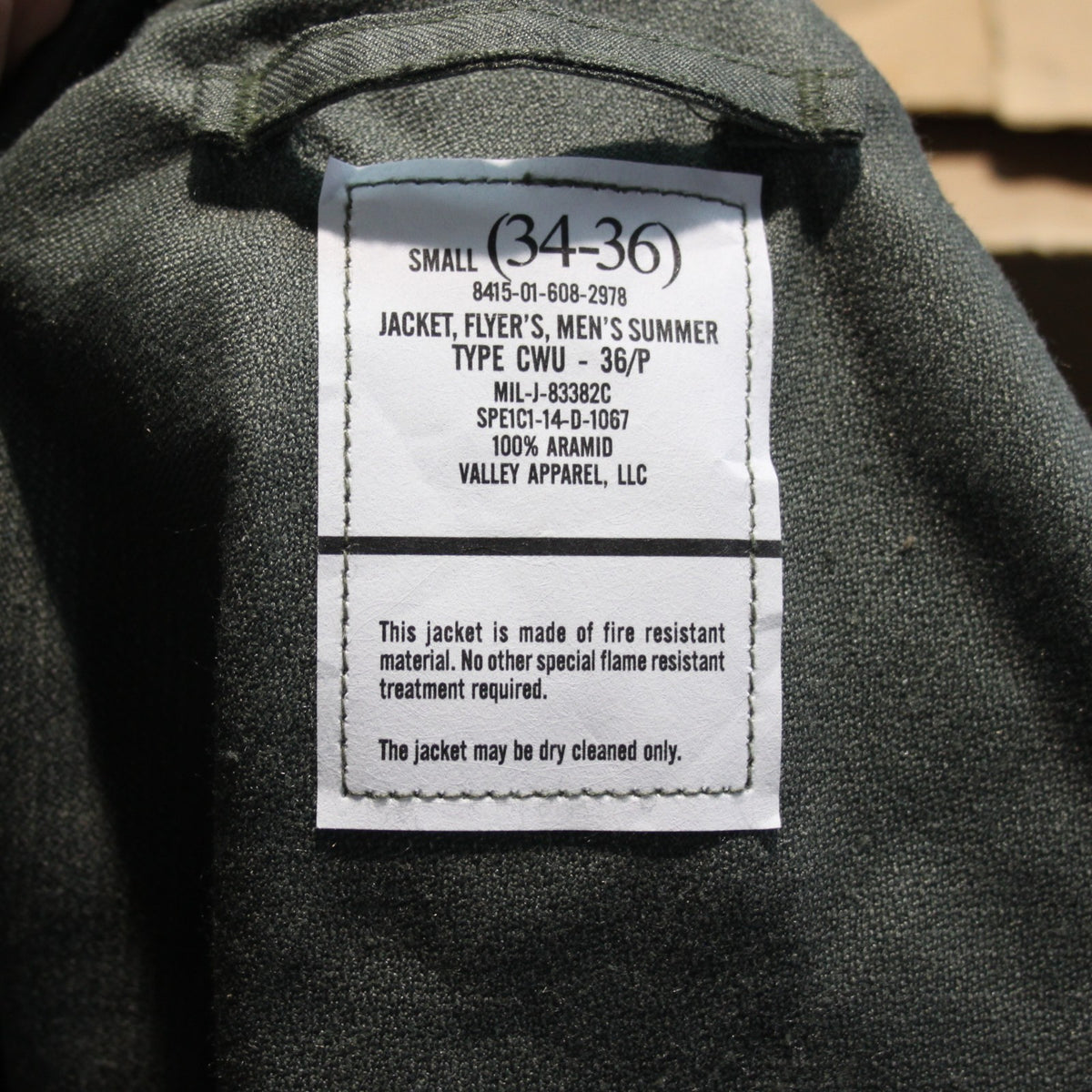 Genuine Surplus USAF Airforce Pilots Flight Jacket Flyers Summer Small (3528)