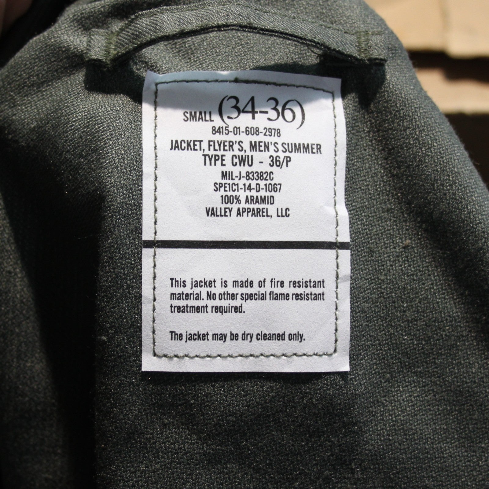 Genuine Surplus USAF Airforce Pilots Flight Jacket Flyers Summer Small (3528)