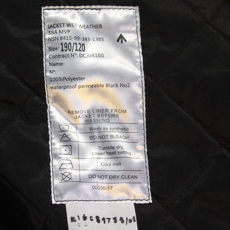 British Military Black Waterproof Jacket Genuine Surplus 48-50" (4312)