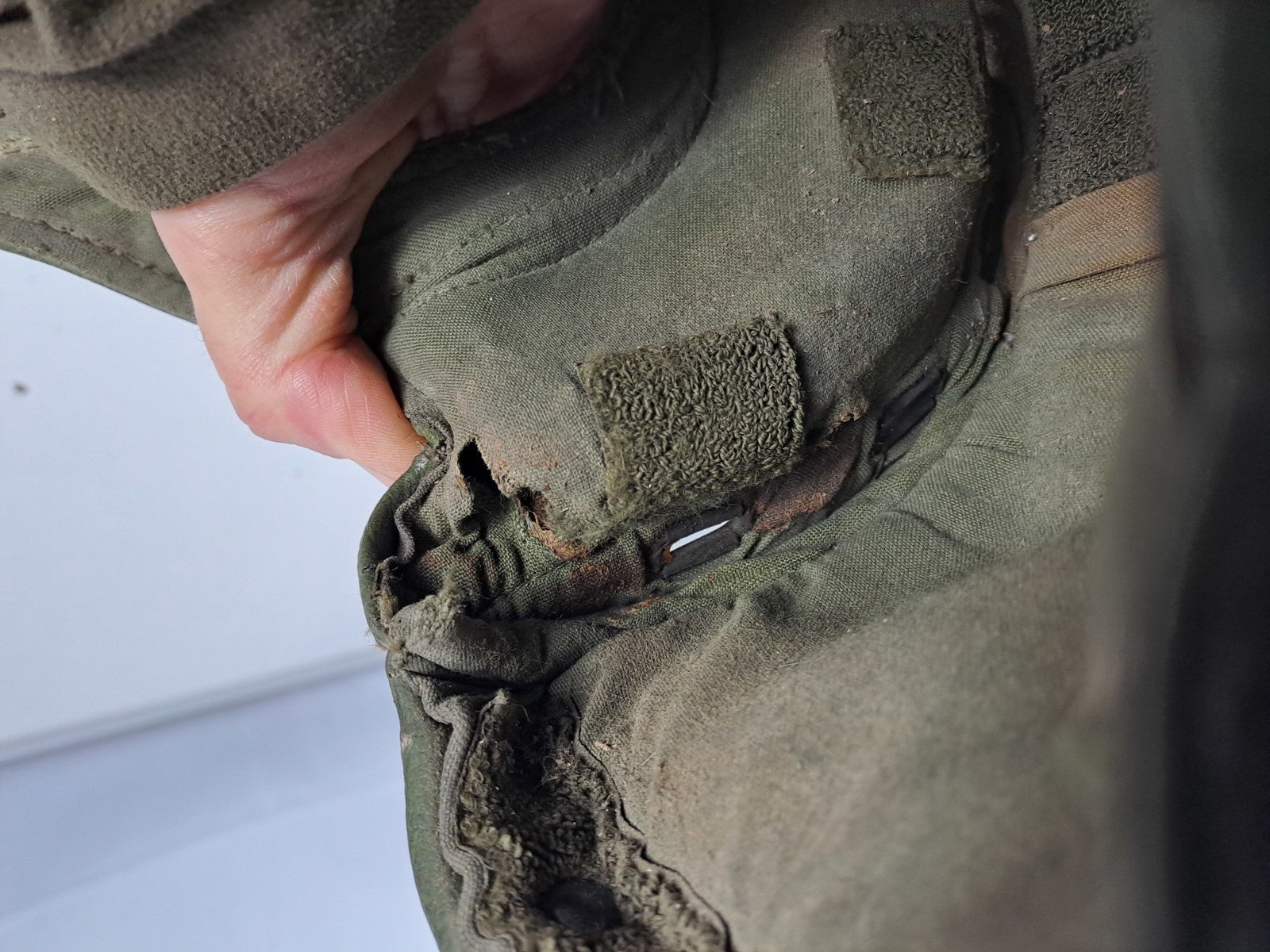 Genuine Surplus French Army Tank Helmet Padded Leather Flexible (1739)