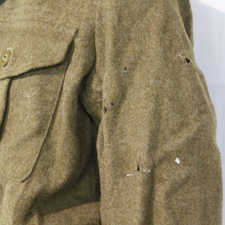 1954 British Army Battle Dress Short Uniform Jacket Wool 38" Chest Brown (3542)