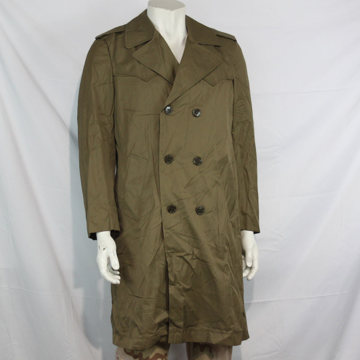 Genuine Surplus Spanish Army Faux Fur Lined Overcoat Khaki 36" (3344)