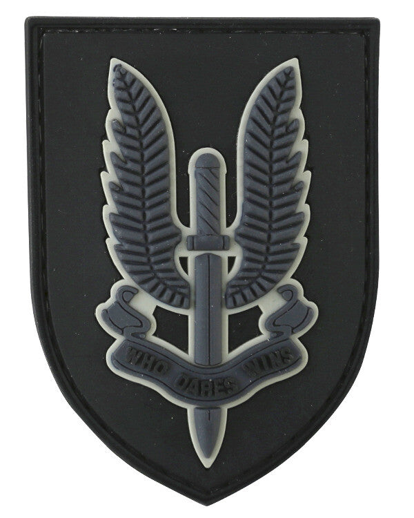 KT SAS Who Dares Wins  PVC Rubber Morale Patch tactical hook 3D Army Airsoft