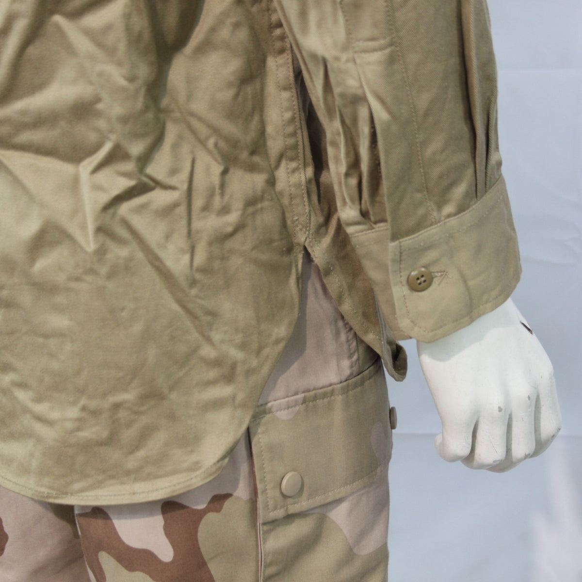 Genuine Surplus Greek Army Chino M47 Cotton Long Sleeve Shirt Beige (3415)