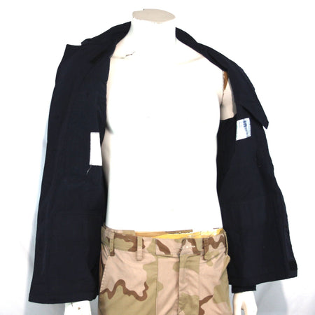 Genuine Surplus French Firefighter Lightweight Jacket Navy Canvas (3165)