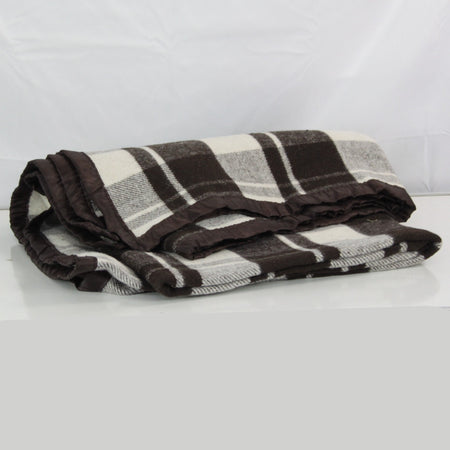 Genuine Surplus Romanian Army Military Blanket 70% Wool Check (3250)