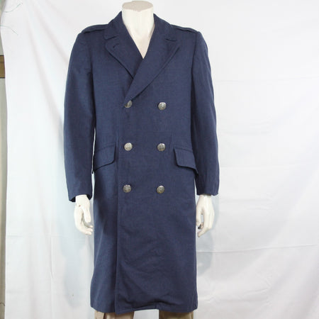 USAF US Airforce Wool Overcoat Vintage Genuine Surplus Blue Coat Winter (3615)
