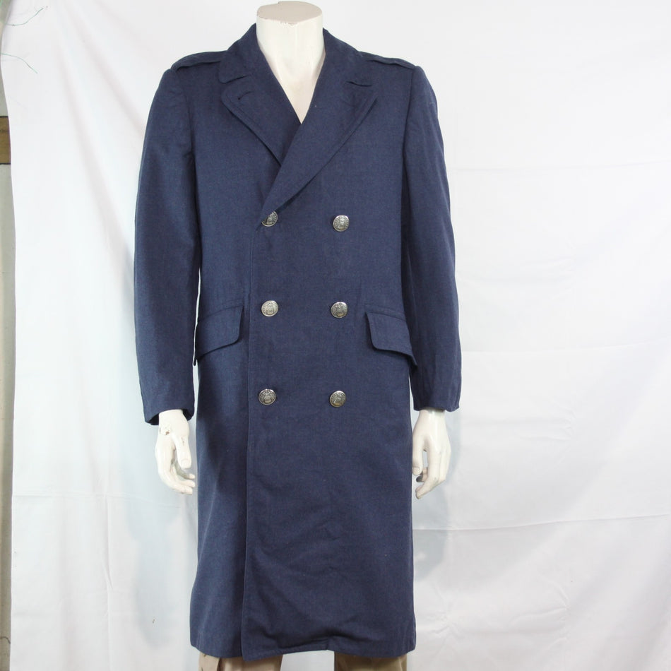 USAF US Airforce Wool Overcoat Vintage Genuine Surplus Blue Coat Winter (3615)