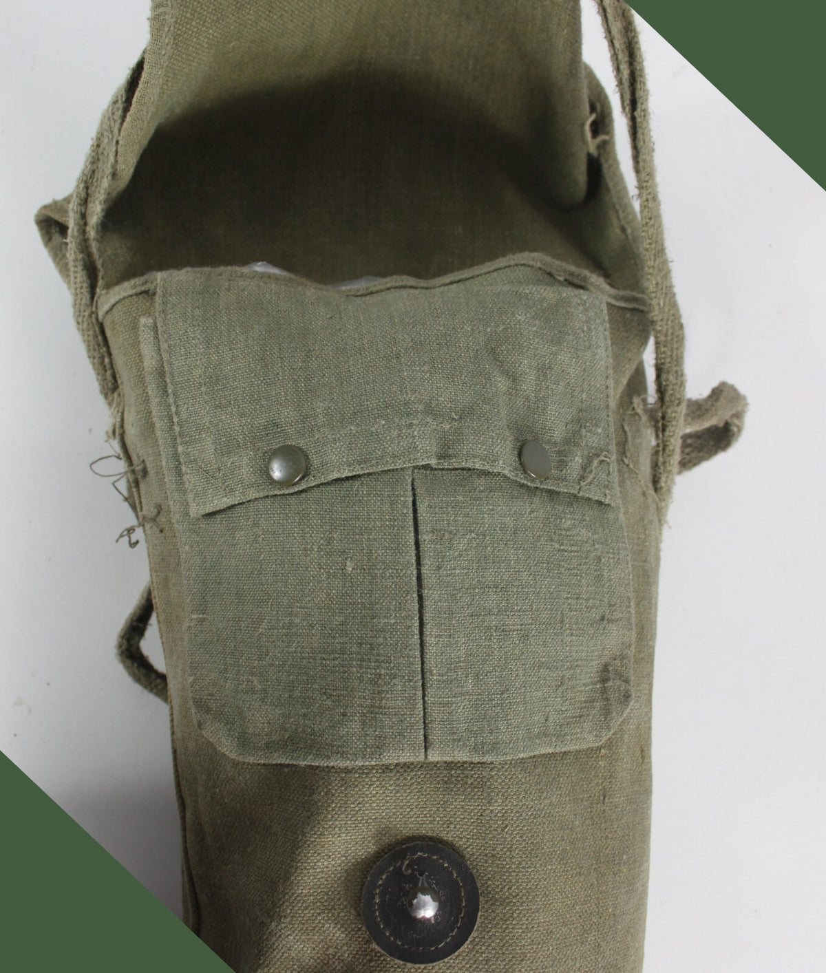 Genuine Surplus Italian WWII Side Gas Mask Bag Vintage Lightweight Canvas (1430)