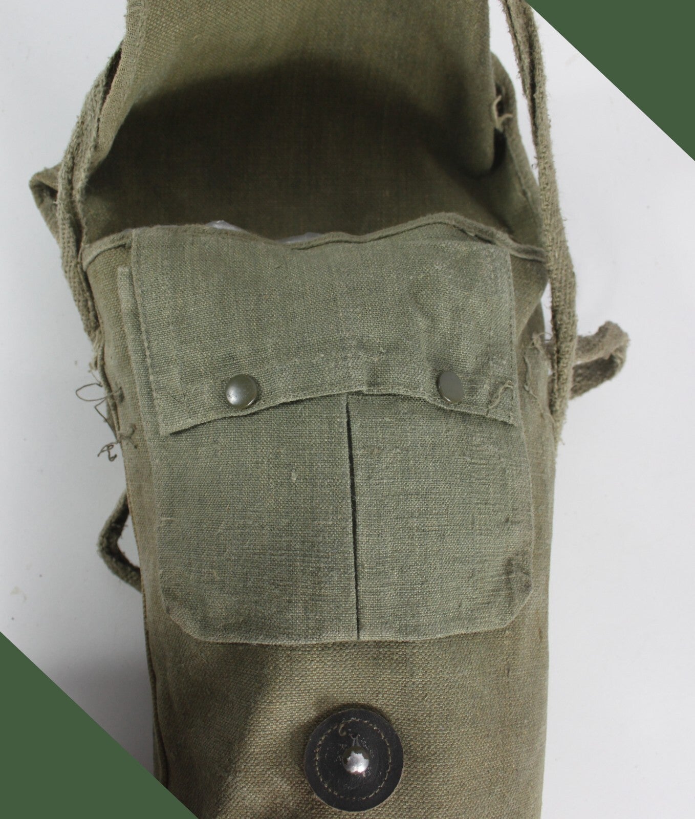 Genuine Surplus Italian WWII Side Gas Mask Bag Vintage Lightweight Canvas (1430)