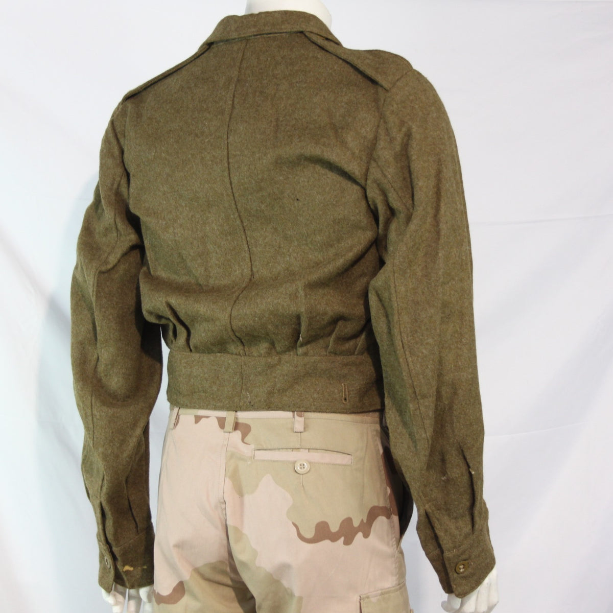 1954 British Army Battle Dress Short Uniform Jacket Wool 38" Chest Brown (3542)