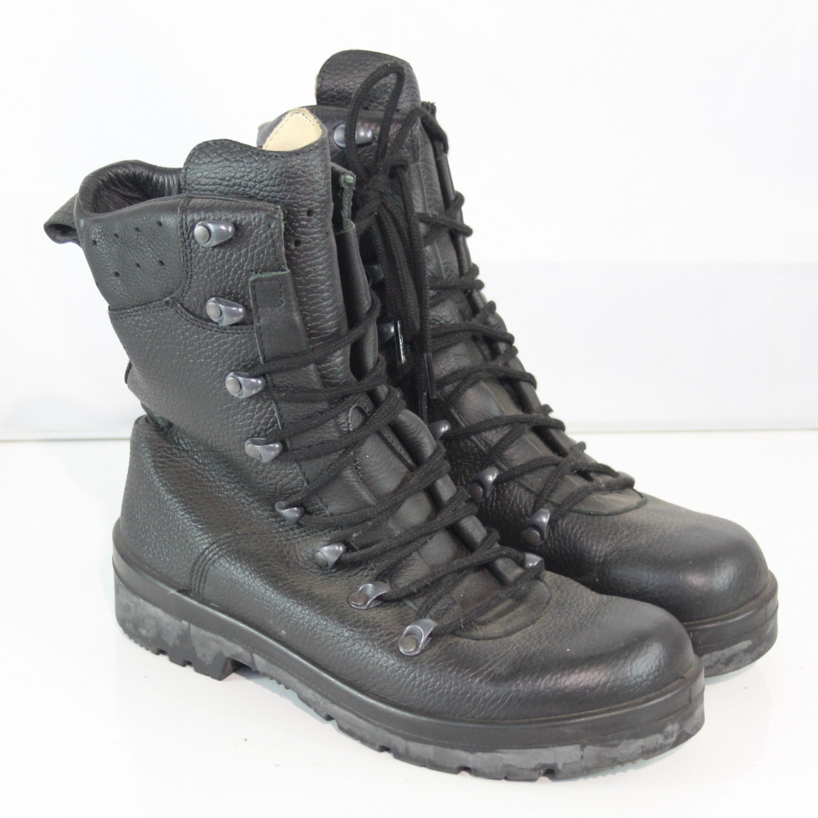 German Para Boot Genuine Surplus Army Mens Black Leather Lace Up UK 7 (3581)