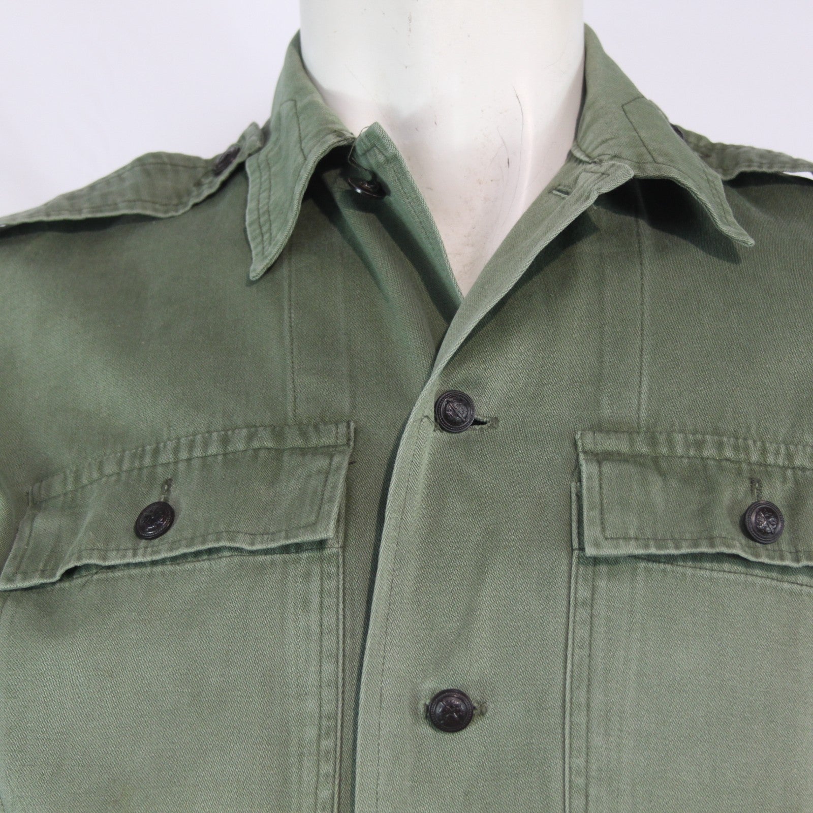 Genuine Surplus Hungarian Army Field Shirt Repaired Heavyweight  38-40" (4069)