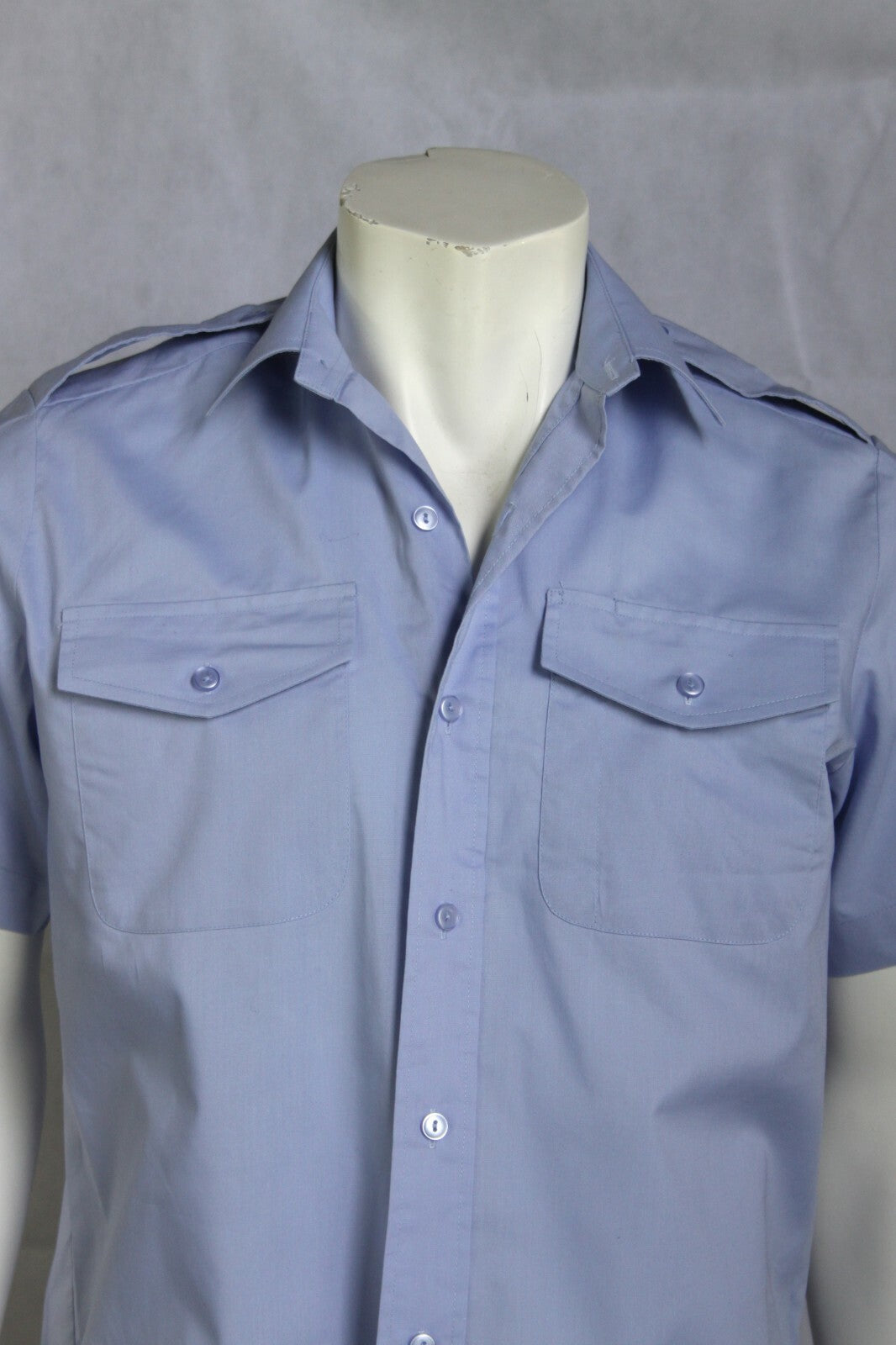 Genuine Surplus British RAF Short Sleeve Dress Shirt Military Pale Blue 