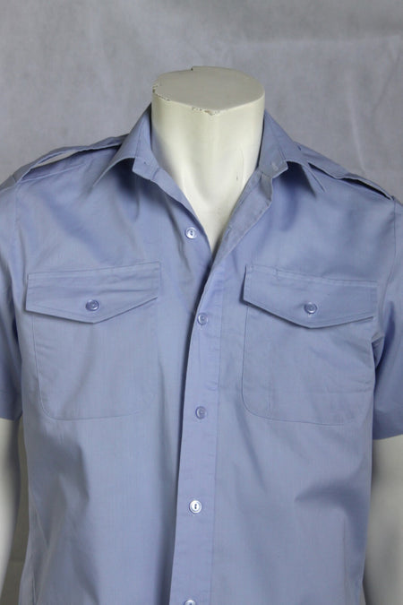 Genuine Surplus British RAF Short Sleeve Dress Shirt Military Pale Blue 