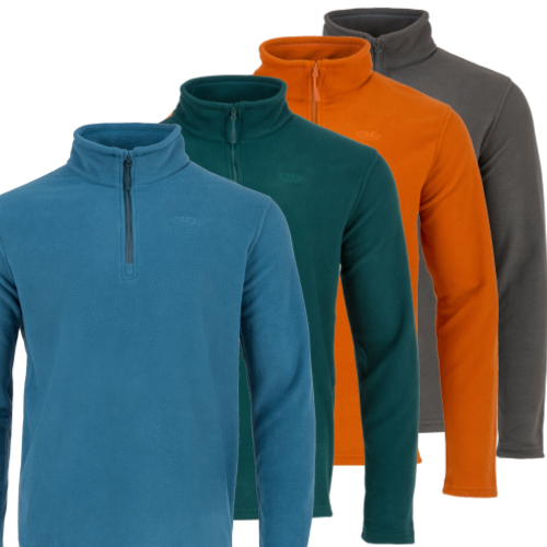 Highlander Ember Zip Neck Fleece Pullover Top Sweater Slim Fit All Colours