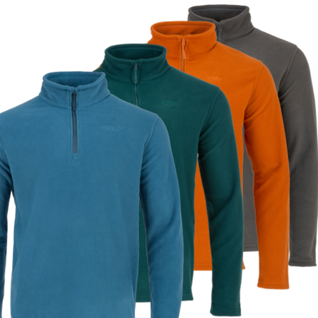 Highlander Ember Zip Neck Fleece Pullover Top Sweater Slim Fit All Colours