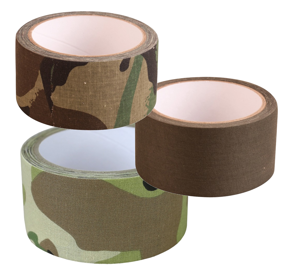 Camo Fabric Adhesive Tape 2" Wide Sticky Hunting Birding Hide Covering