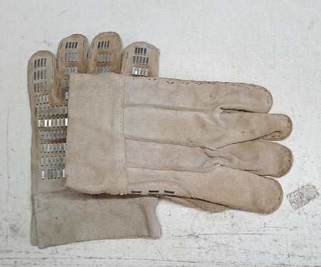 Genuine Surplus Leather and Metal Cable Handling Working Gloves One Size (3035)