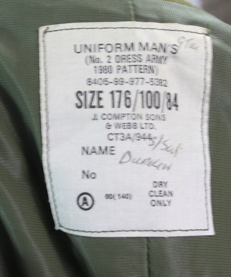Genuine Surplus British Army Uniform Complete 1980's 100cm Chest Khaki Green 689