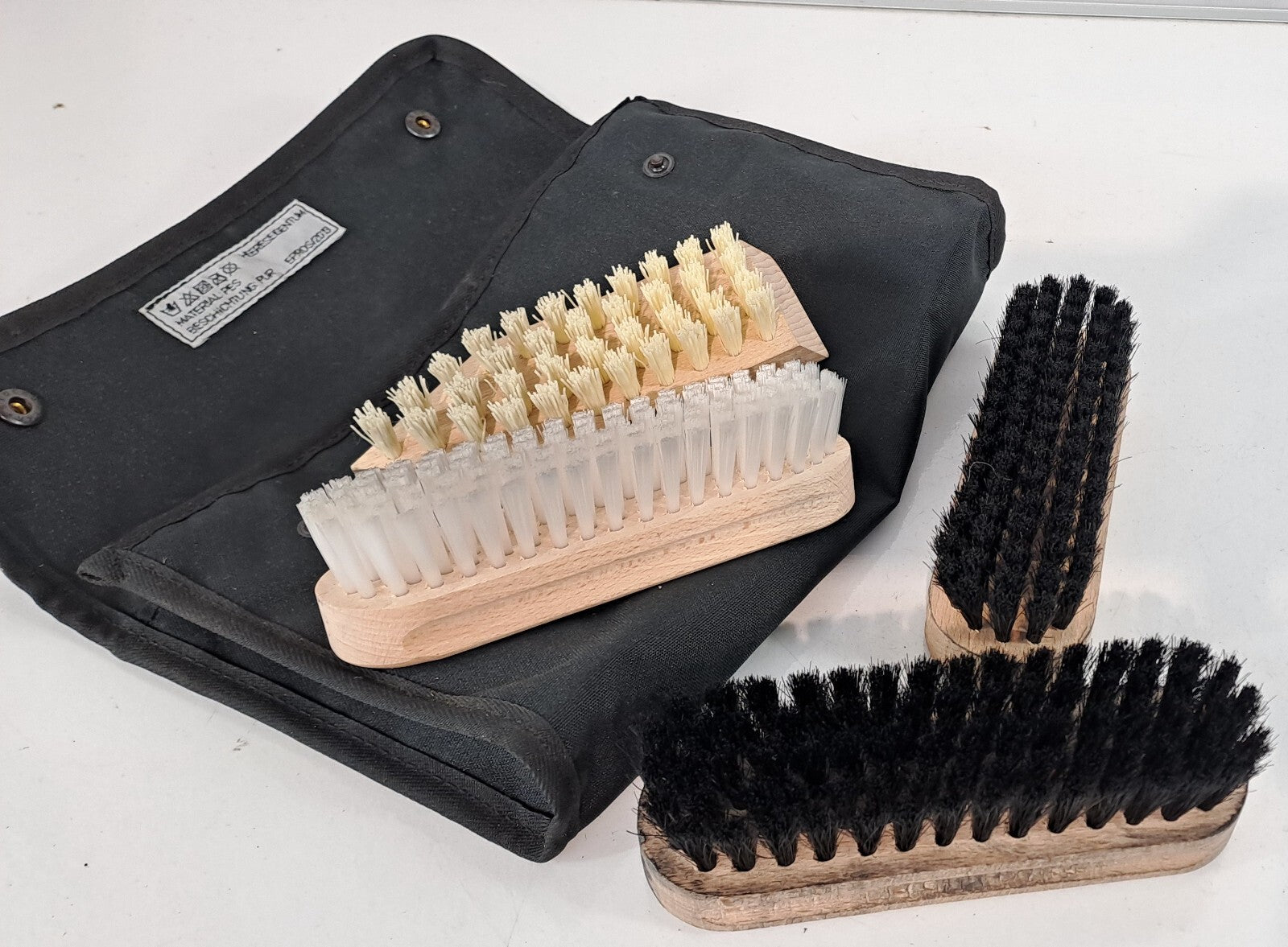 Genuine Surplus Austrian Army Military Boot Cleaning Kit Shoe Polishing Brushes