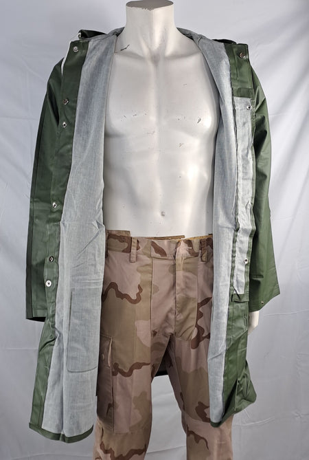 Genuine Surplus Civil Defence Olive PVC RUbberised Rain Coat Blautex XL+ (2798)