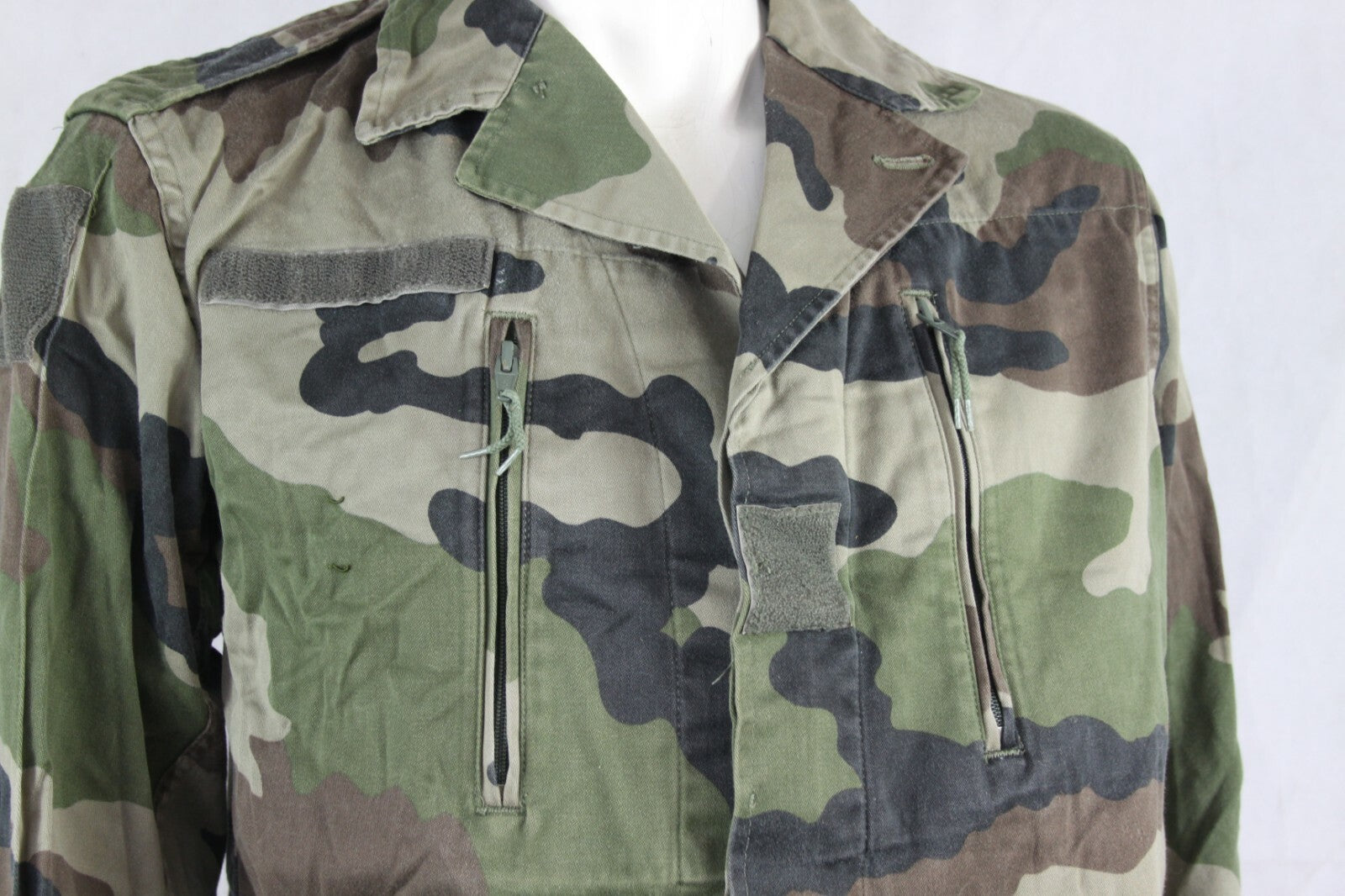 Genuine Surplus French Army Jacket CCE Camo Waist Length Bomber Canvas F2 3307