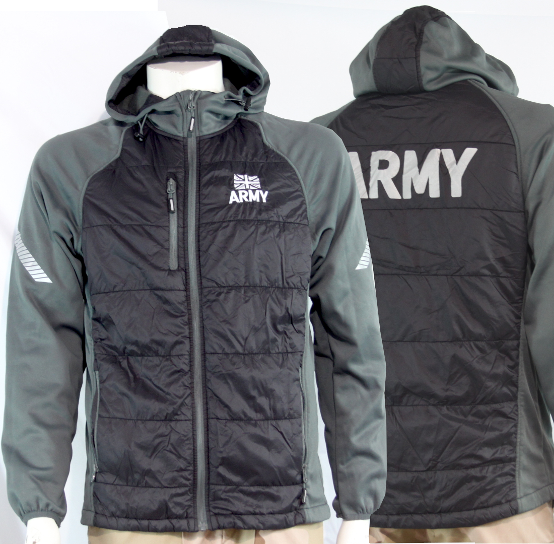 Genuine Surplus British Army Padded Lightweight Jacket Black Grey Printed (4284)