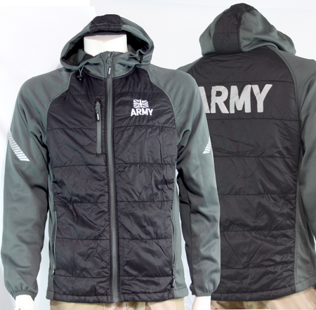 Genuine Surplus British Army Padded Lightweight Jacket Black Grey Printed (4284)
