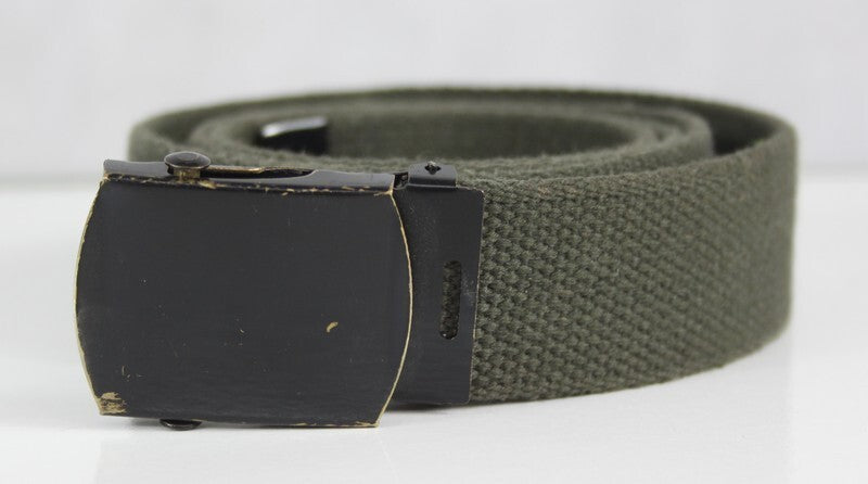 Genuine Surplus Dutch Army Belt 30mm Wide Army Military Metal Buckle Black green