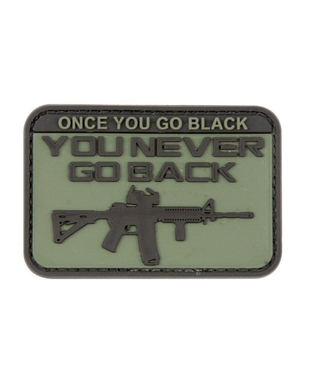 KT' Once You Go Black' PVC Rubber Morale Patch tactical hook 3D Army Airsoft
