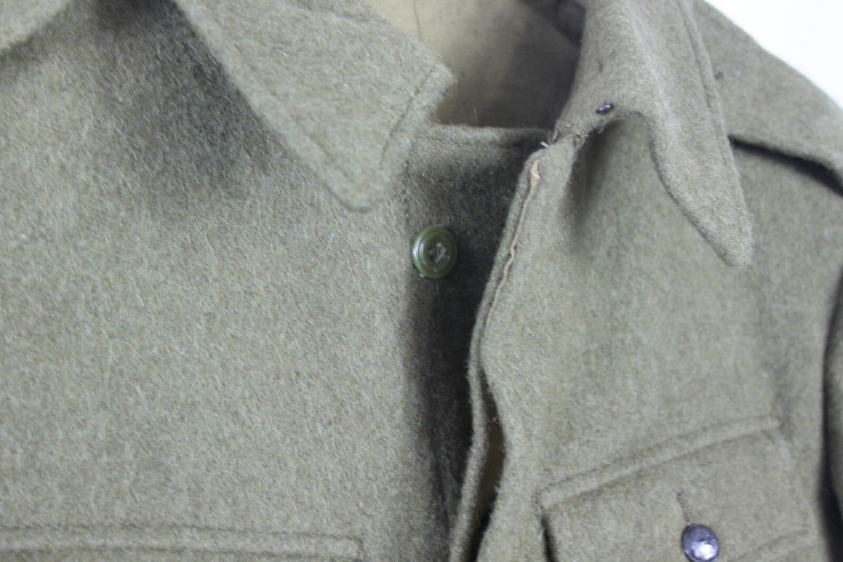 Genuine Surplus Romanian Wool Jacket Ex Army Vintage Small Mens / Womens (3225)