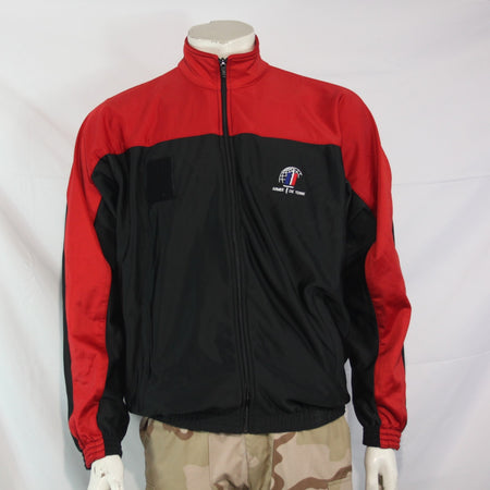 French Army Tracksuit Jacket Top Genuine Surplus Black Red  (3904)