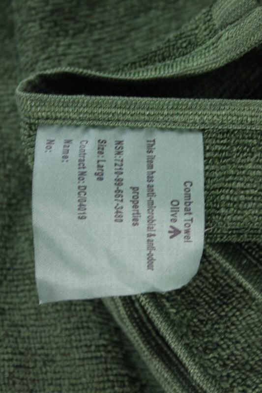 Genuine Surplus British Army Green Polyester Towel Hand Bath Flannel Towels Oliv