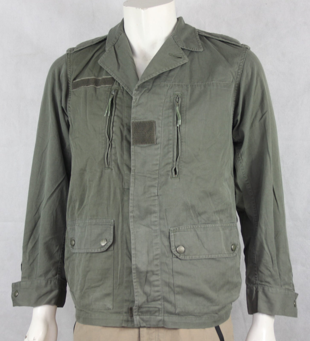 Genuine Surplus French Army F2  Vintage Combat Jacket Olive Green Canvas 3310