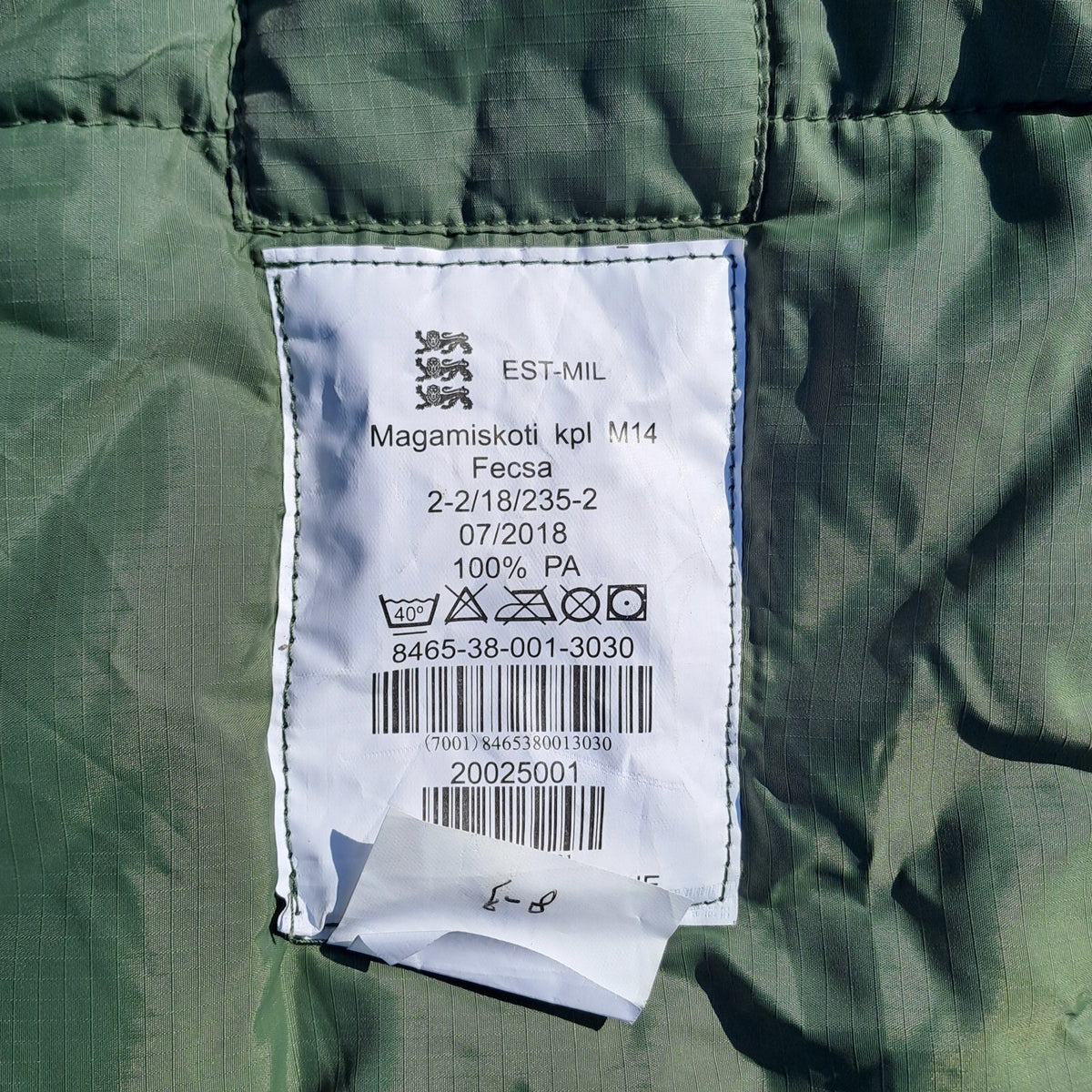 Genuine Surplus Estonian Army Military Sleeping Bag Lightweight Summer (3191)