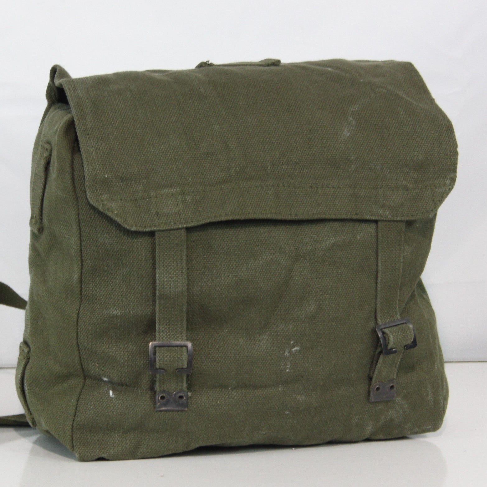 Genuine Surplus Vintage Belgian Army Military Side Bag Canvas Olive (3433)