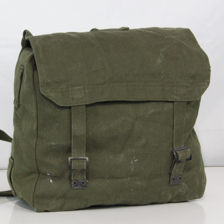 Genuine Surplus Vintage Belgian Army Military Side Bag Canvas Olive (3433)
