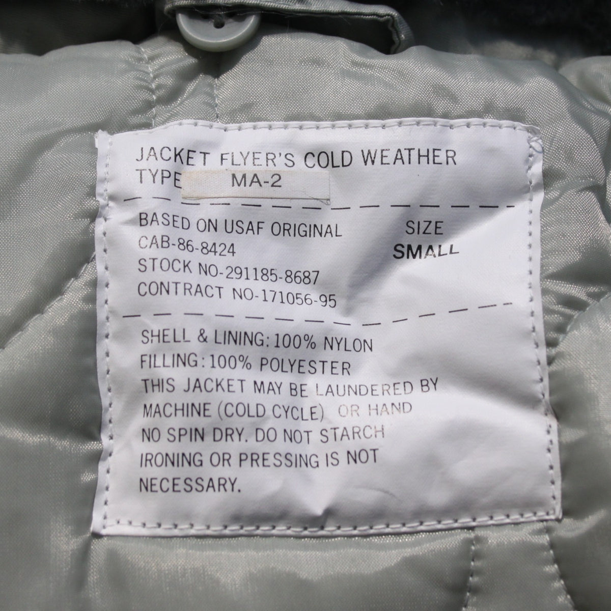 Highlander MA2 USAF Style Bomber Jacket F Fur Collar Padded Silver Grey XS-S