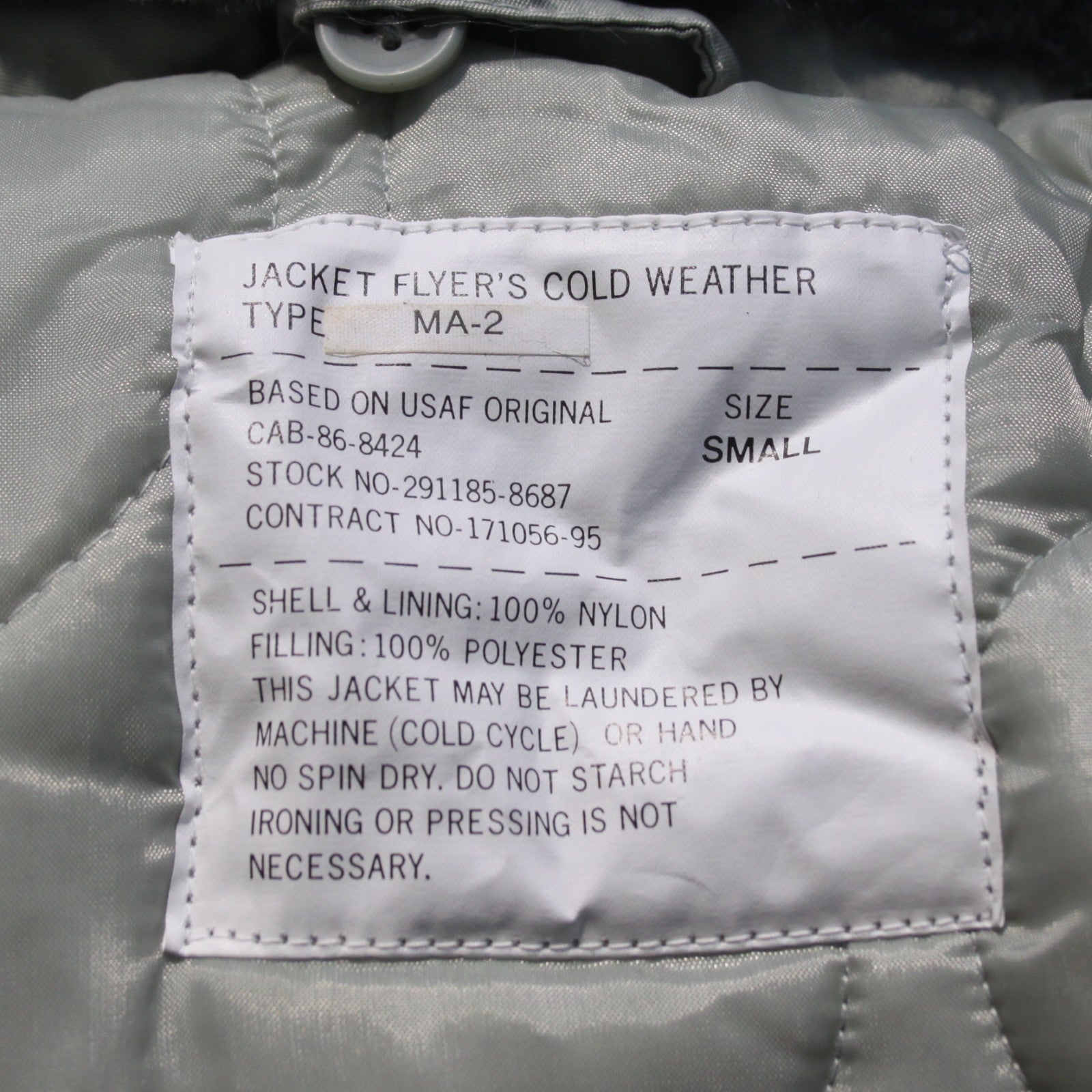Highlander MA2 USAF Style Bomber Jacket F Fur Collar Padded Silver Grey XS-S