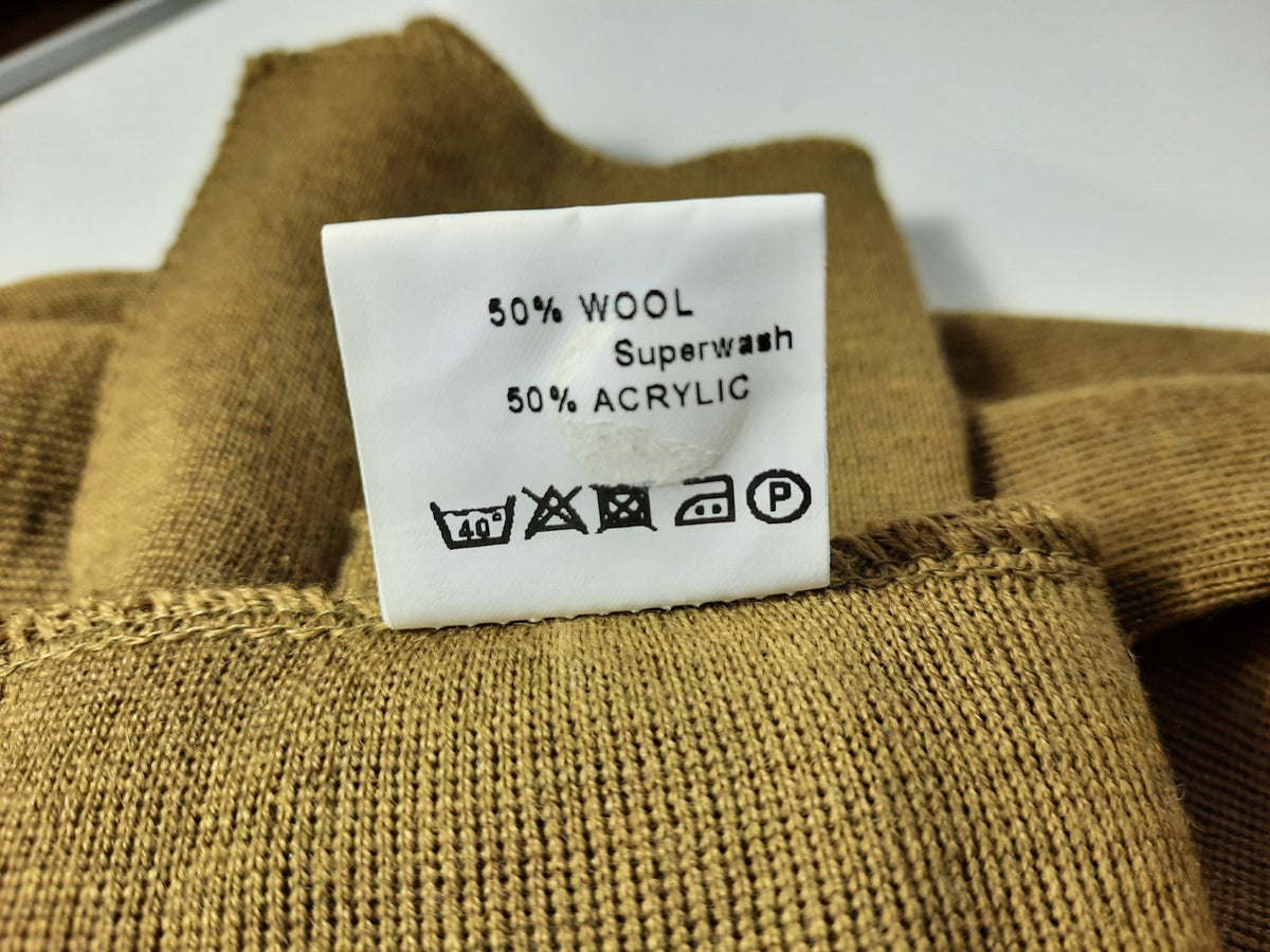 50% Wool Extra Long Snood Dutch Army Genuine Surplus Scarf Tails Mustard 3946