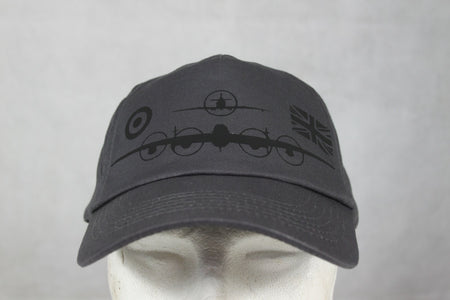 Warbird Print Exclusive Printed Baseball Cap Cotton Lancaster Spitfire RAF Plane